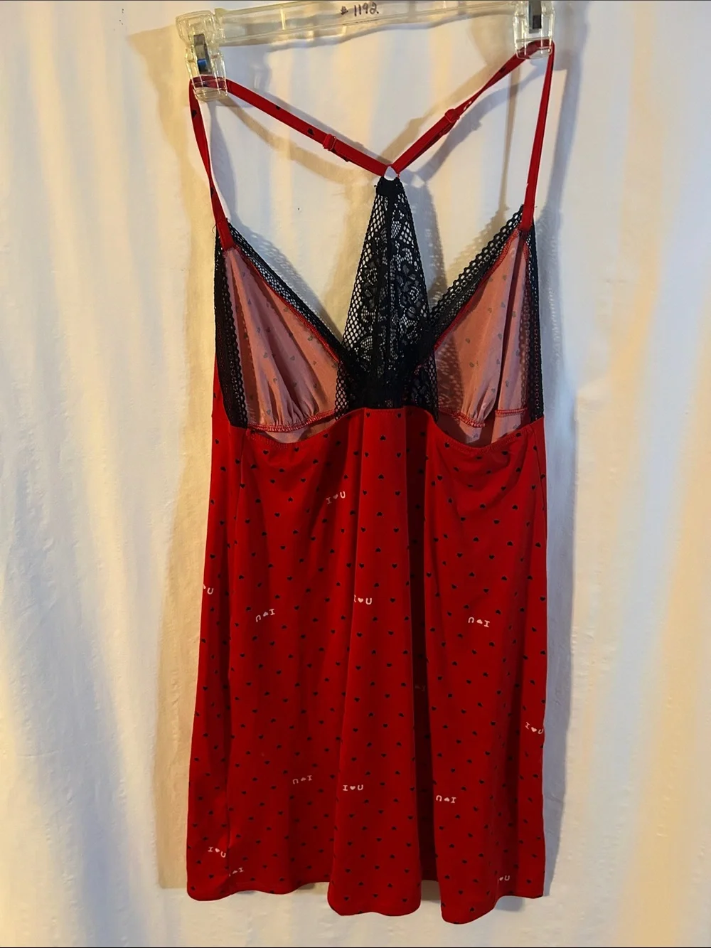 Secret Treasures Red Chemise with Black Lace Trim